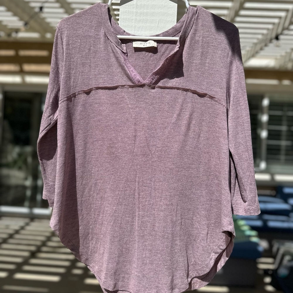 Free People Women's Purple/Pink Long Sleeve Blouse